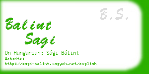 balint sagi business card